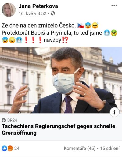 Jana Peterková a HATE na premiéra ČR Babiše 1